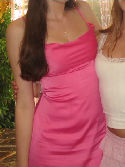 Weworewhat Pink Long Cowl Neck Dress